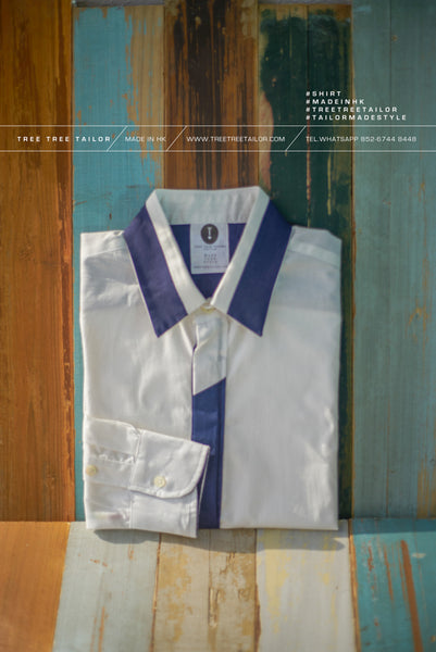 蔚藍間白領 恤衫 TTDB0001