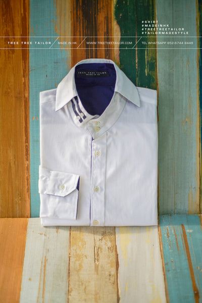 蔚藍間白領 恤衫 TTDB0003