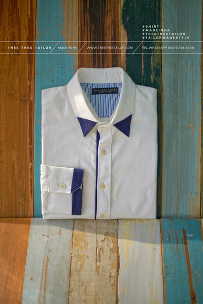 蔚藍間白領 恤衫 TTDB0007