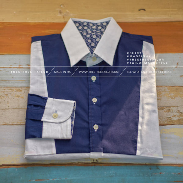 蔚藍間白領 恤衫 TTDB0012
