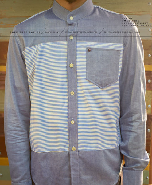蔚藍間白領 恤衫 TTDB0013