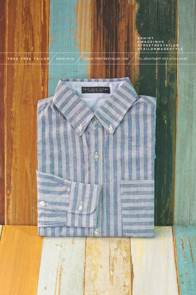 蔚藍間白領 恤衫 TTDB0014